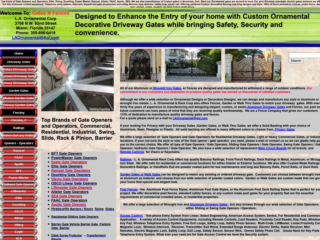 Gate Openers Gate Operators Driveway Gates Wrought Iron Aluminum Gates — the old site